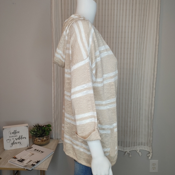 M BY MICHAEL STARS 2012 VINTAGE V-NECK HOODIE. STRIPED SIZE 1 (FITS LIKE M/L) - Picture 6 of 11